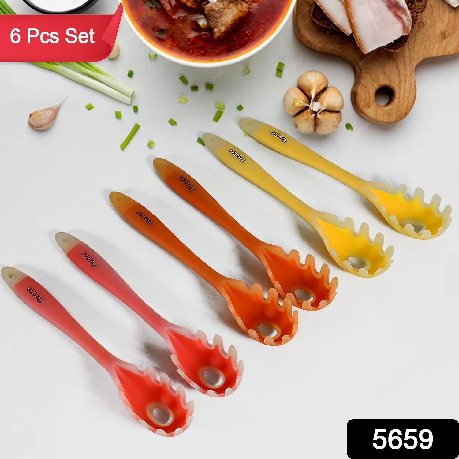 Silicone Kitchen Utensil Set - 6-Piece Heat-Resistant Non-Stick Cooking Spoons Silicone Kitchen Utensil Set - 6-Piece Heat-Resistant Non-Stick Cooking Spoons